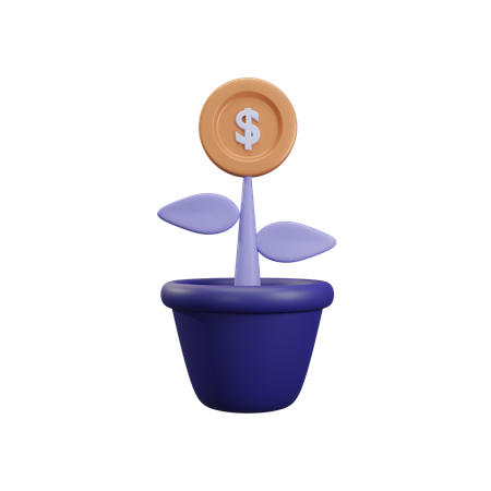 Planta de dinero  3D Icon