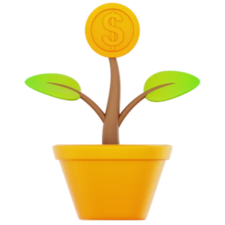 Planta de dinero  3D Icon