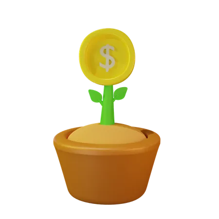 Planta de dinero  3D Icon