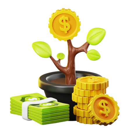 Planta de dinero  3D Icon