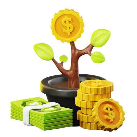 Planta de dinero  3D Icon