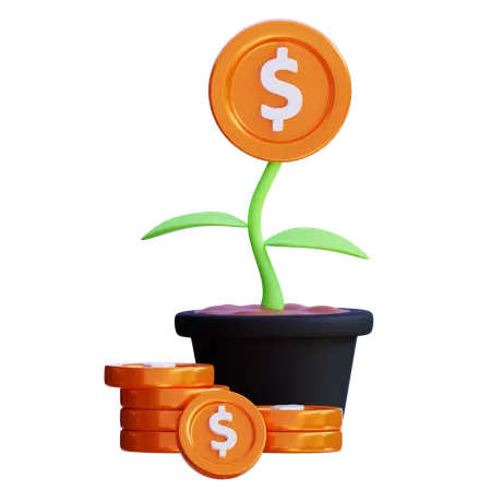 Planta de dinero  3D Icon