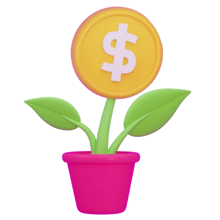 Planta de dinero  3D Icon