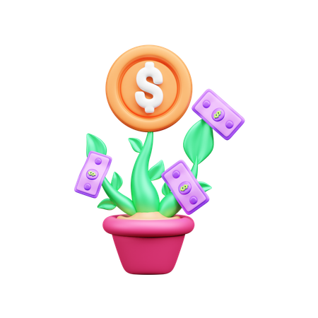 Planta de dinero  3D Icon