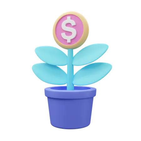 Planta de dinero  3D Icon