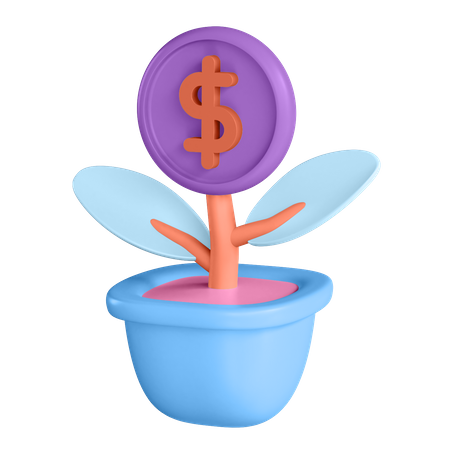 Planta de dinero  3D Illustration