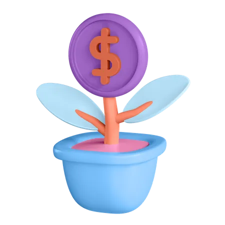 Planta de dinero  3D Illustration