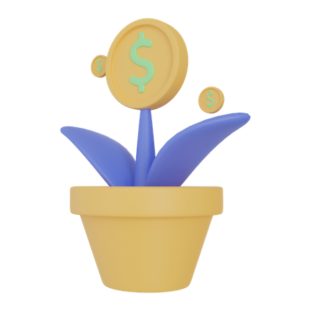 Planta de dinero  3D Illustration
