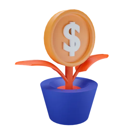 Planta de dinero  3D Illustration