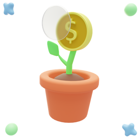 Planta de dinero  3D Illustration