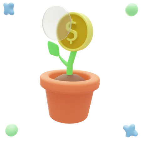 Planta de dinero  3D Illustration