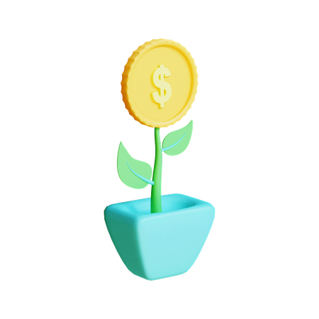 Planta de dinero  3D Illustration