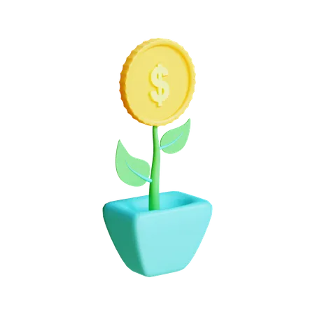 Planta de dinero  3D Illustration