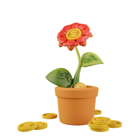 Planta de dinero  3D Illustration