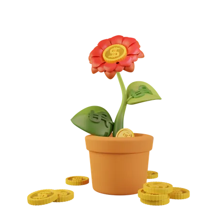 Planta de dinero  3D Illustration