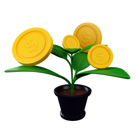 Planta de dinero  3D Illustration