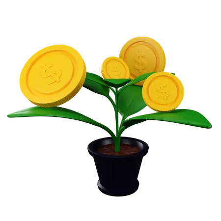 Planta de dinero  3D Illustration