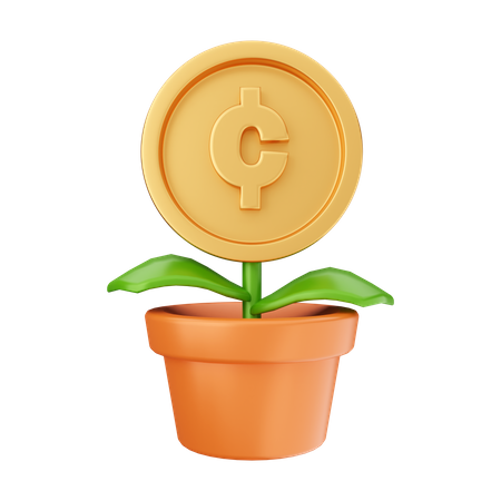 Planta de dinero  3D Illustration