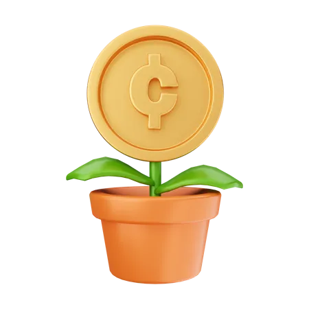 Planta de dinero  3D Illustration