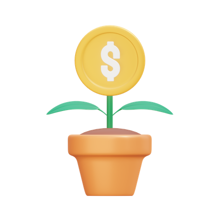 Planta de dinero  3D Illustration