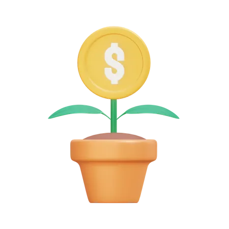 Planta de dinero  3D Illustration