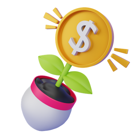 Planta de dinero  3D Illustration