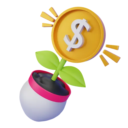 Planta de dinero  3D Illustration