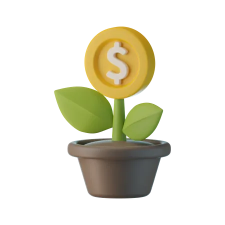 Planta de dinero  3D Icon