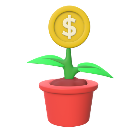 Planta de dinero  3D Icon