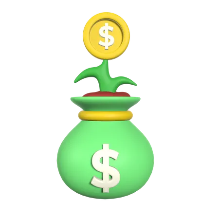 Planta de dinero  3D Icon