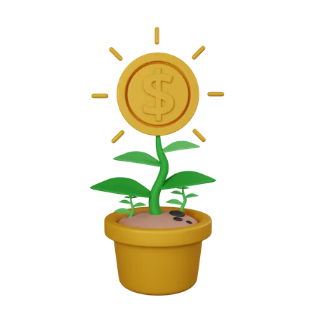 Planta de dinero  3D Icon