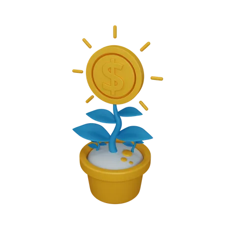 Planta de dinero  3D Icon