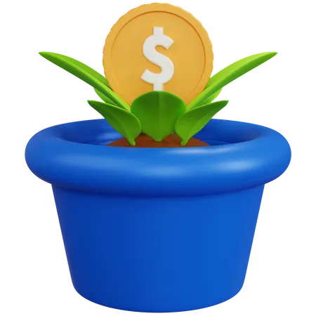 Planta de dinero  3D Icon