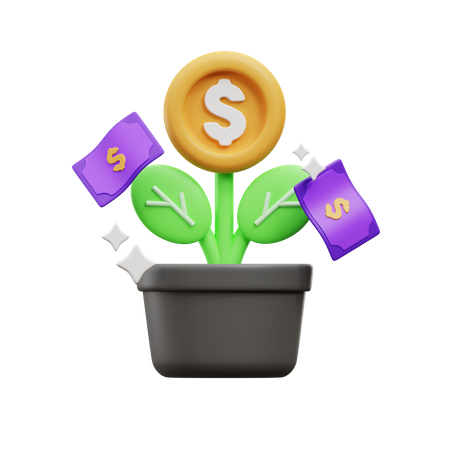 Planta de dinero  3D Icon