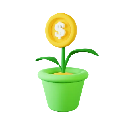 Planta de dinero  3D Icon