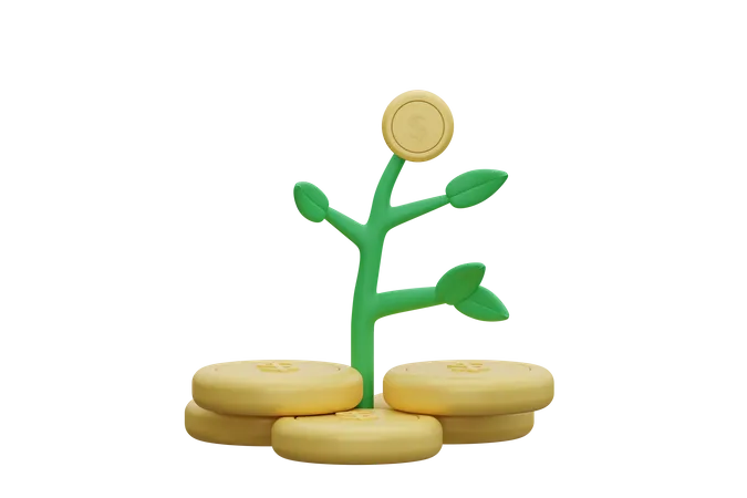 Planta de dinero  3D Icon