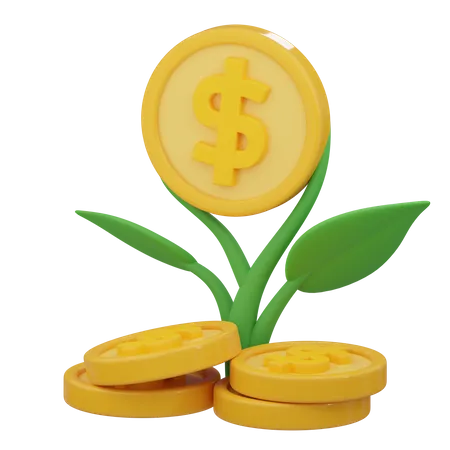 Planta de dinero  3D Icon