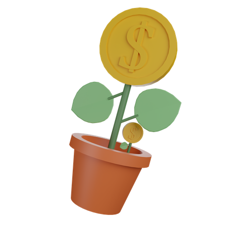 Planta de dinero  3D Icon