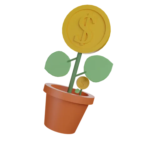 Planta de dinero  3D Icon