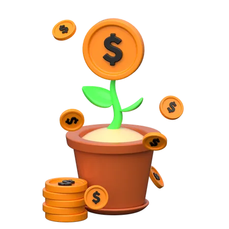 Planta de dinero  3D Icon