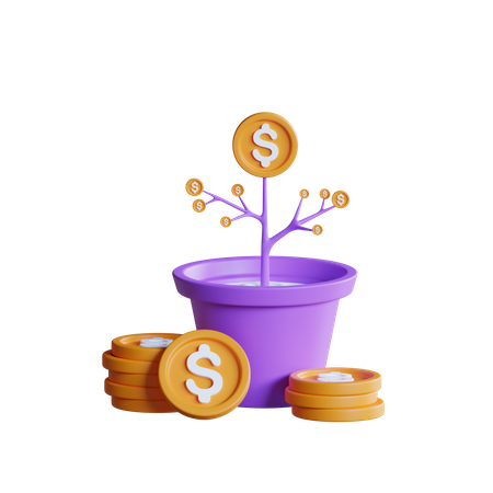 Planta de dinero  3D Icon