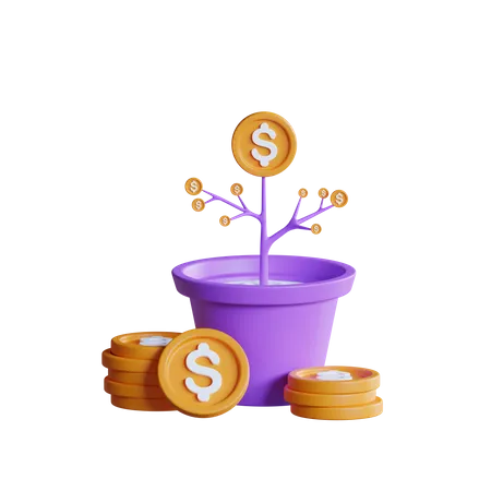 Planta de dinero  3D Icon