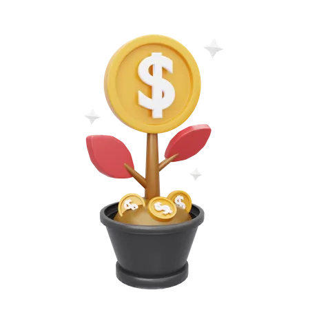 Planta de dinero  3D Icon