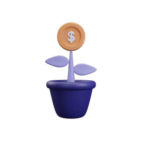 Planta de dinero  3D Icon