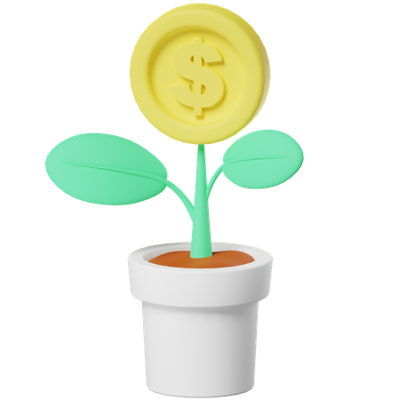 Planta de dinero  3D Icon