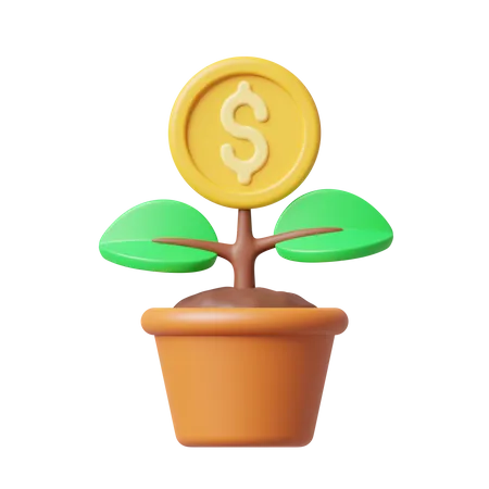 Planta de dinero  3D Icon