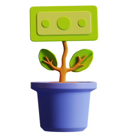 Planta de dinero  3D Icon