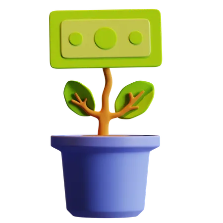 Planta de dinero  3D Icon