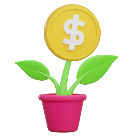 Planta de dinero  3D Icon