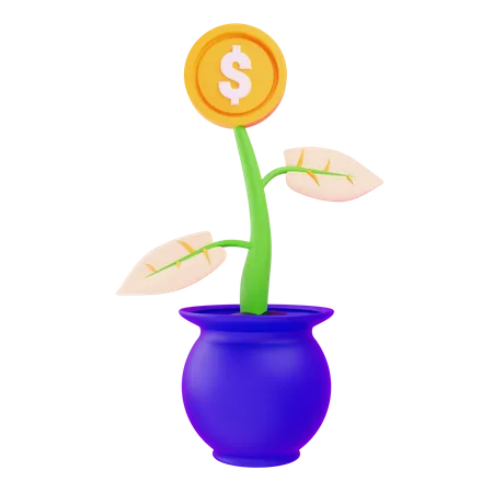 Planta de dinero  3D Icon